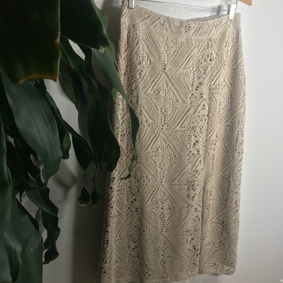 Chico’s Tan Crocheted Maxi Skirt - Picture 2 of 7